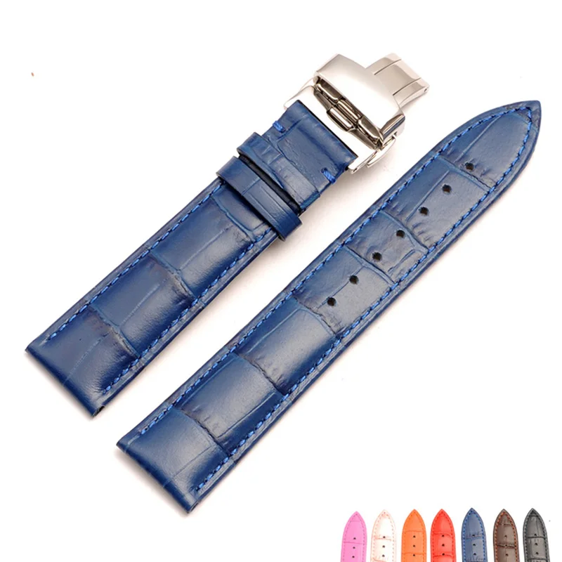 Calfskin Leather Watch Strap Bamboo Pattern First layer Cowhide Watch Band for Seiko Tissot Women Men 16mm 18mm 19mm 20mm 21mm