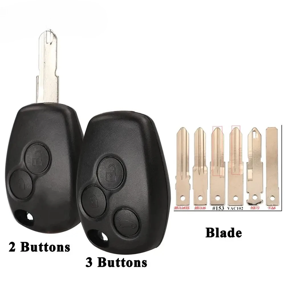 

jingyuqin Remote Car Key Shell Case 2 Buttons for Renault Megan Modus Clio Modus Kangoo Logan Sandero Duster Opel Nissan Almera