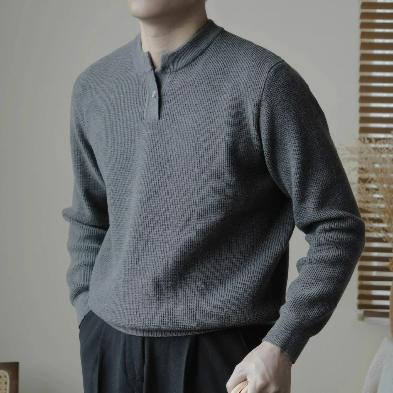 [الصوف المخلوط] سترة محبوكة للخريف والشتاء فضفاضة ودافئة