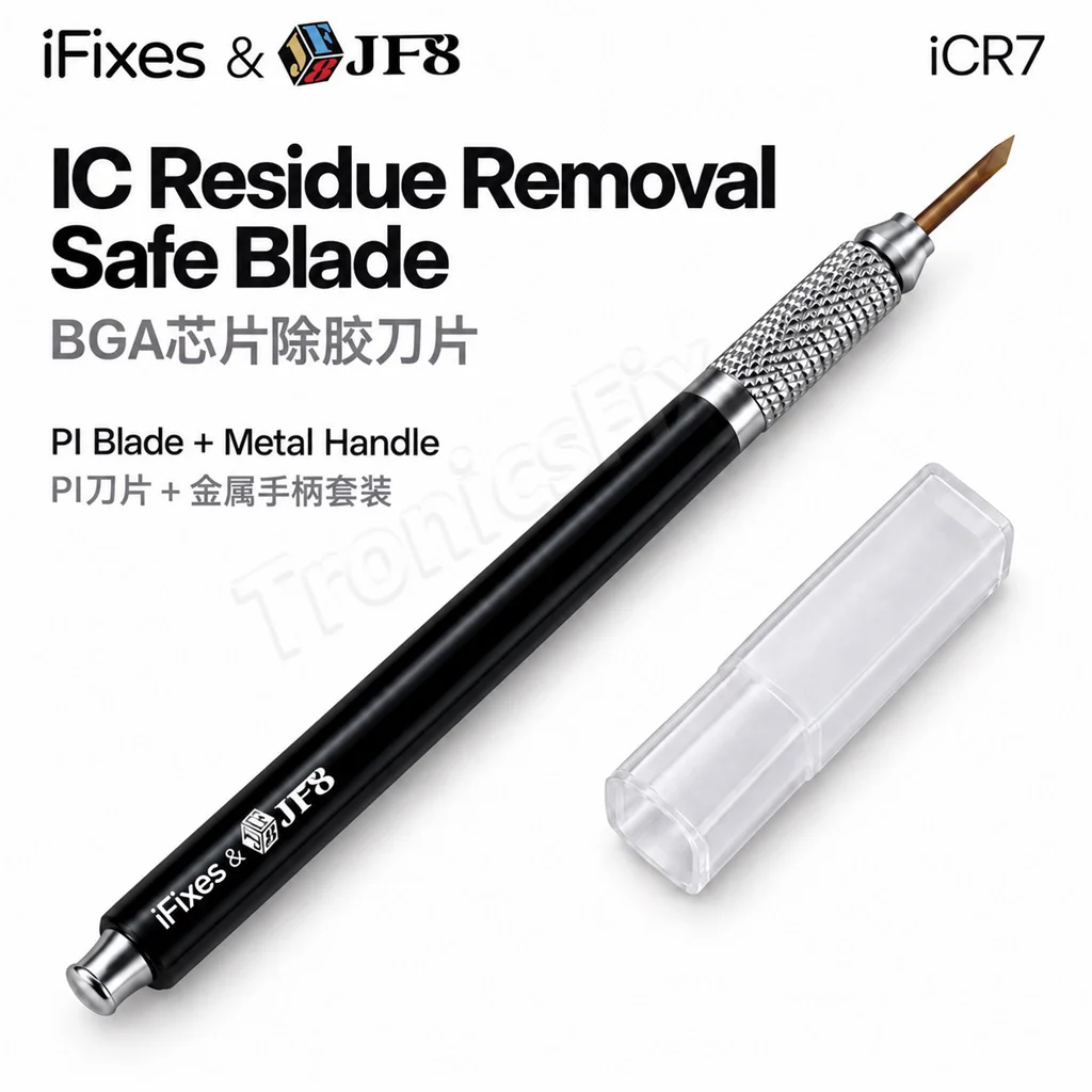 iFixes iCR7 Chip Glue Remover Blade Replaceable Tip for Cleaning Underfill Black Glue CPU IC Chip Safe Mobile Phone Repair Tools