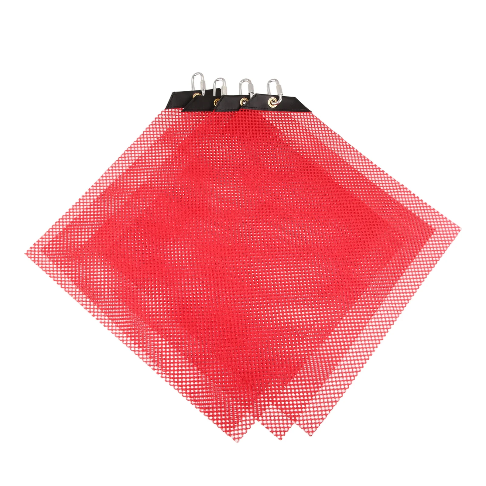 4Sets Safety Warning Flag Red Mesh With Heavy Duty Loop For Trucks Drivers Quick Link Portable Easy To Store Fold 18x18 Inches