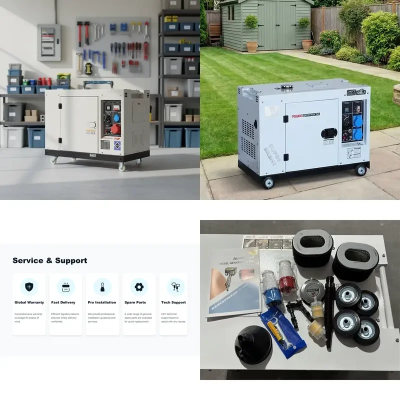 POWER 5kw 6kw 7kw 8kw 10kw 12kw Portable Generator Silent Type With air Cooled Single Cylinder Engine