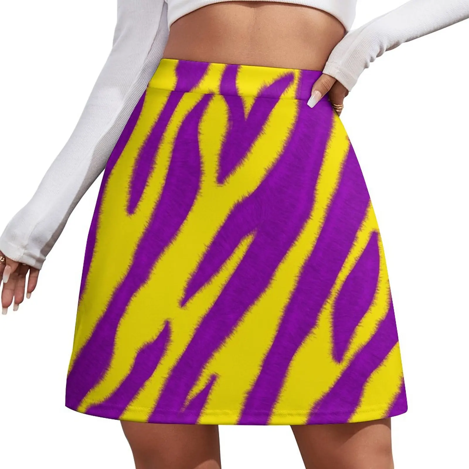 

Purple and Gold Tiger Mini Skirt korean luxury clothing Skirt for girls Summer skirt Mini