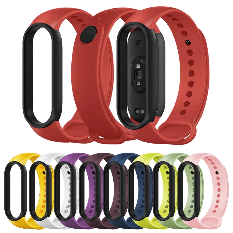 Pulseira para Mi Band 5 6, Pulseira de Substituição em Silicone Macio para Xiaomi Mi Band 5 6, Acessórios para Relógio para Mulheres e Homens