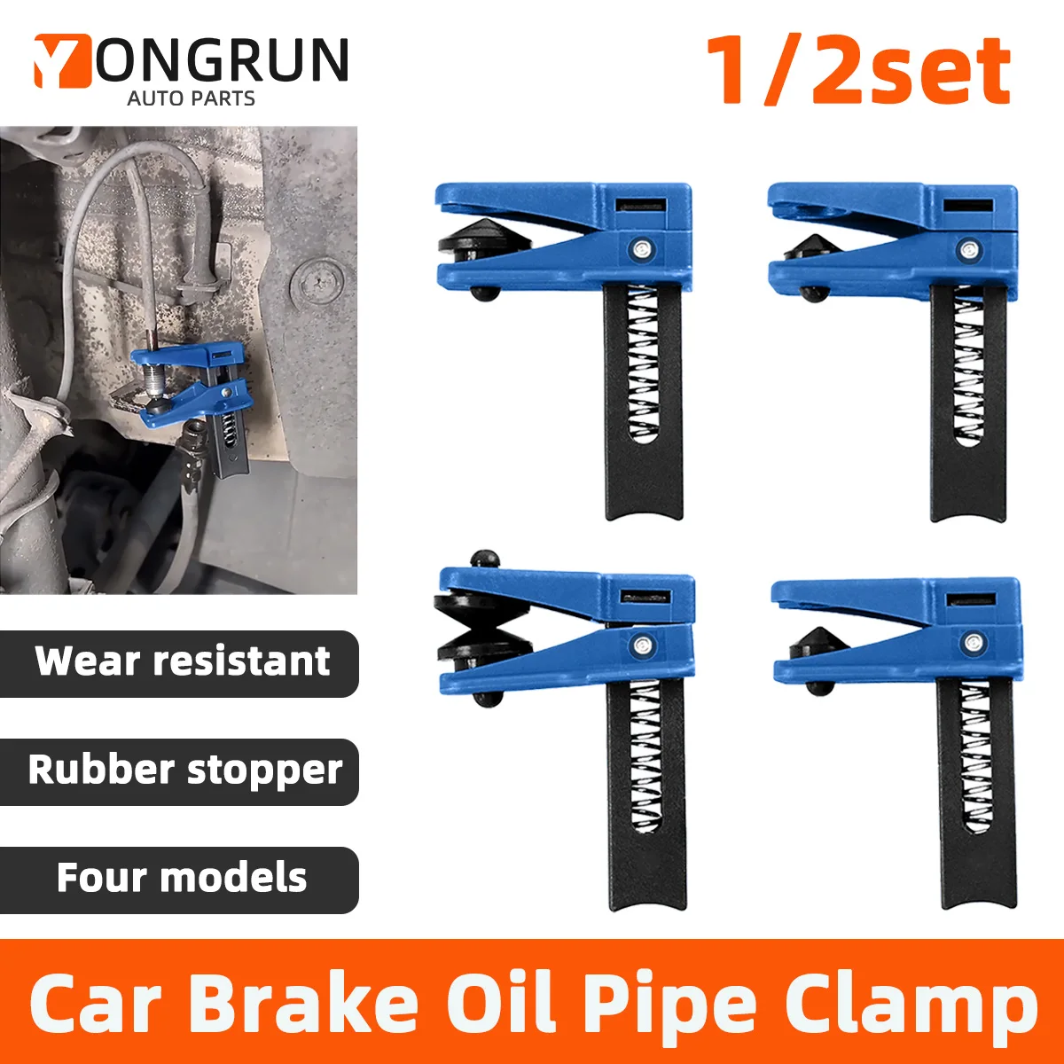 

YONGRUN 1/2set Of Car Brake Nozzle Clamps Car Brake Oil Pipe Plugs Brake Oil Pipe Leak Prevention Tools Car Maintenance Tools