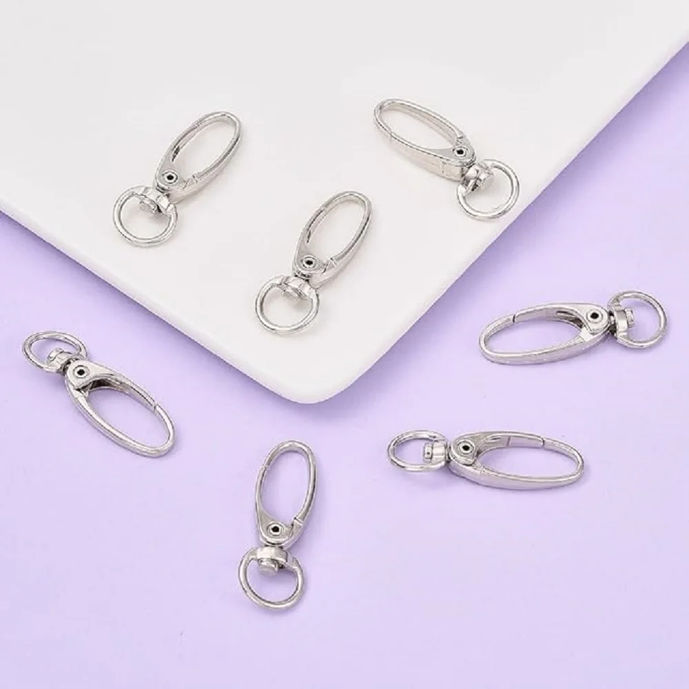10/20/30 Pcs Metal Rotary Spring Clasps Swivel Clasp Clips for Car Keys, DIY Crafts, Lanyard, Gift Making