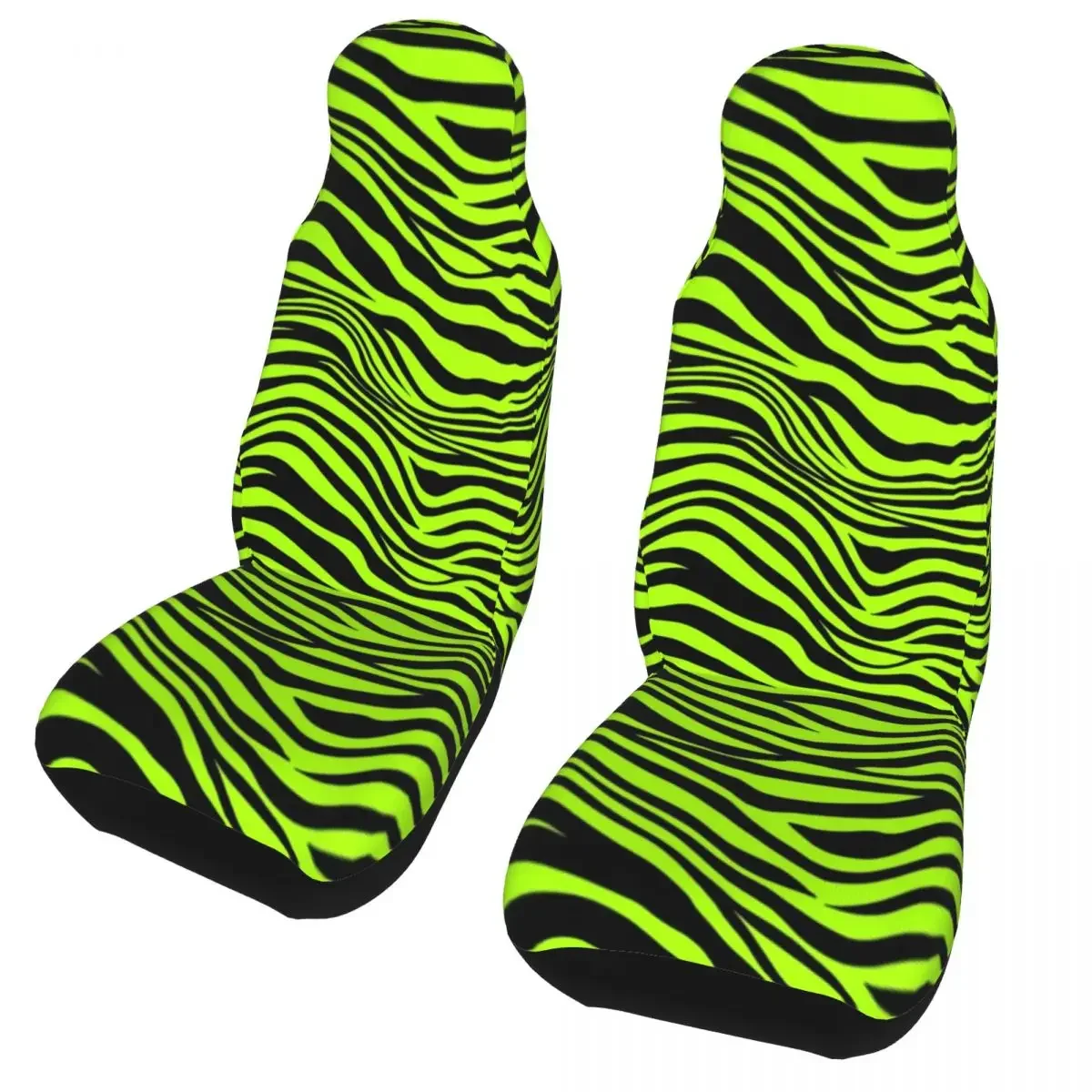 Neon Green Zebra Print Universal Car Seat Cover Four Seasons Women Animal Pattern Seat Covers Polyester Fishing