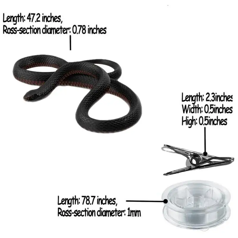 Scherzo serpente Scherzo serpente in silicone con clip per corda Kit bavaglio da golf realistico Scherzi da gioco in silicone Giocattolo per bambini Adulti e uomini