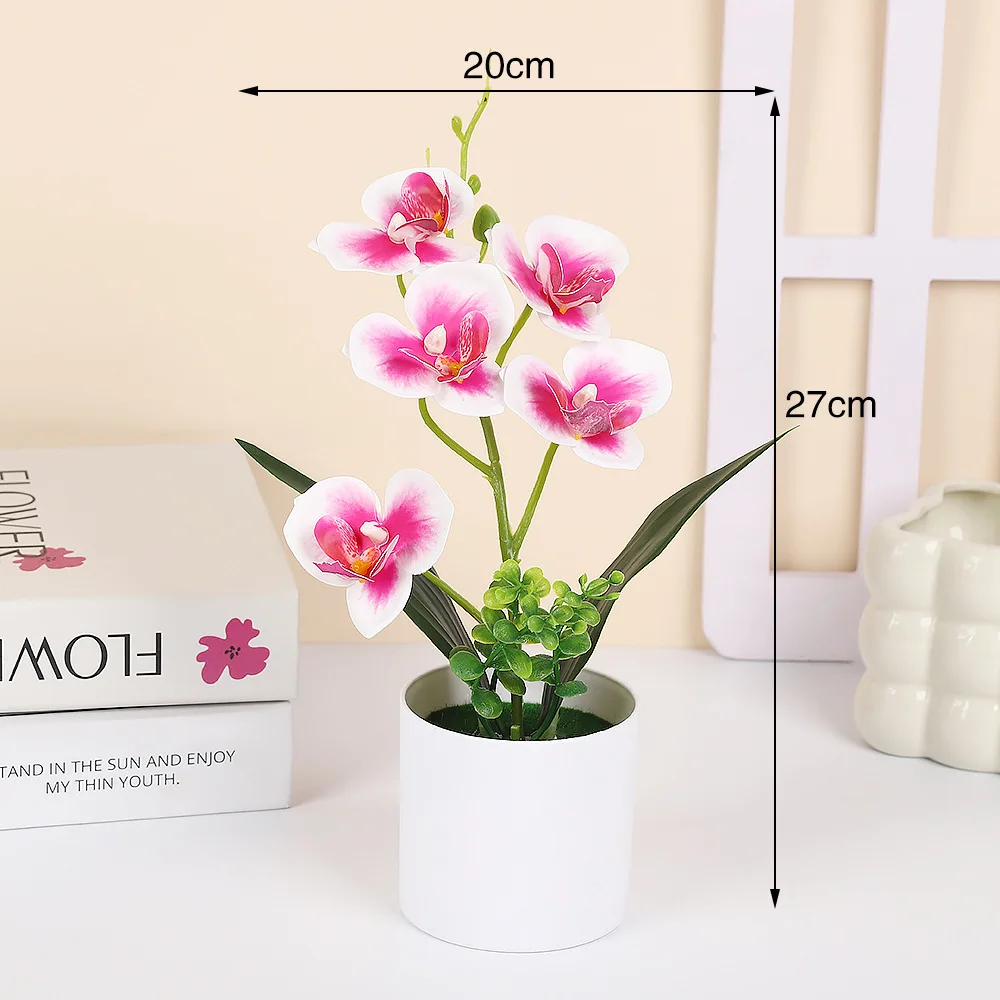 5 Phalaenopsis Simulated Potted Plants At Home Office Decoration Small Potted Plants Fake Bonsai Green Plants