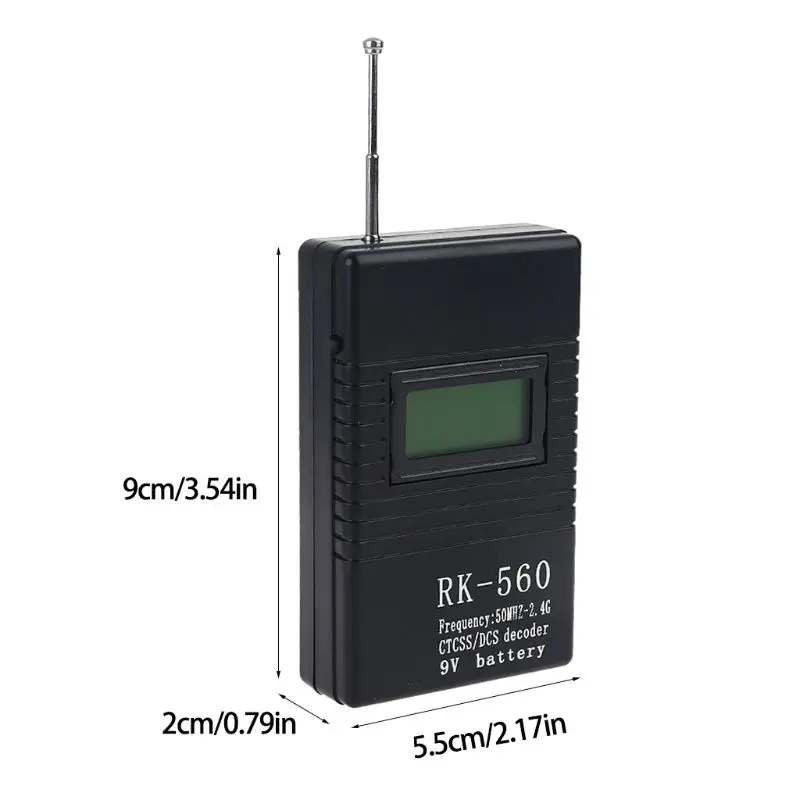 Handheld 50MHz-2.4GHz Frequency Counter Easy Operation RK560 Frequency Counter for DCS and CTCSS Frequency Test Portable