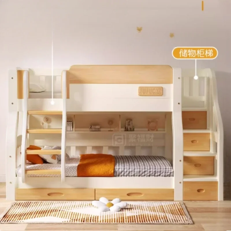Nordic Kids Double Bed Kawaii High End Luxury Frame Bunk Bed Modern Girl Boys Sleeping Cama Matrimonio Furniture For Bedroom