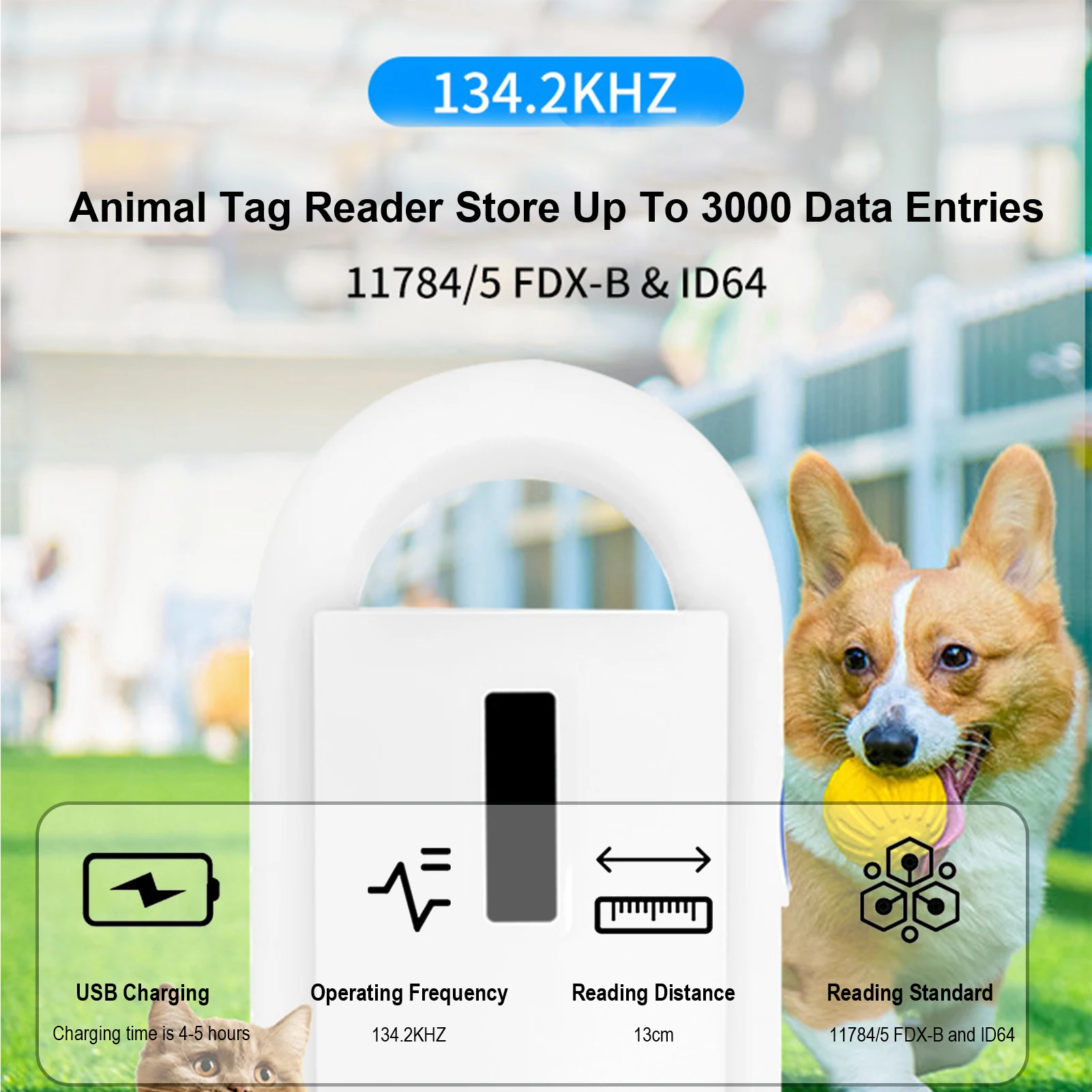 

Universal Microchip Scanner For Pets With Backlight Screen Fdx-b/Id64 Store Of Data microchip reader pet chip reader Of Data