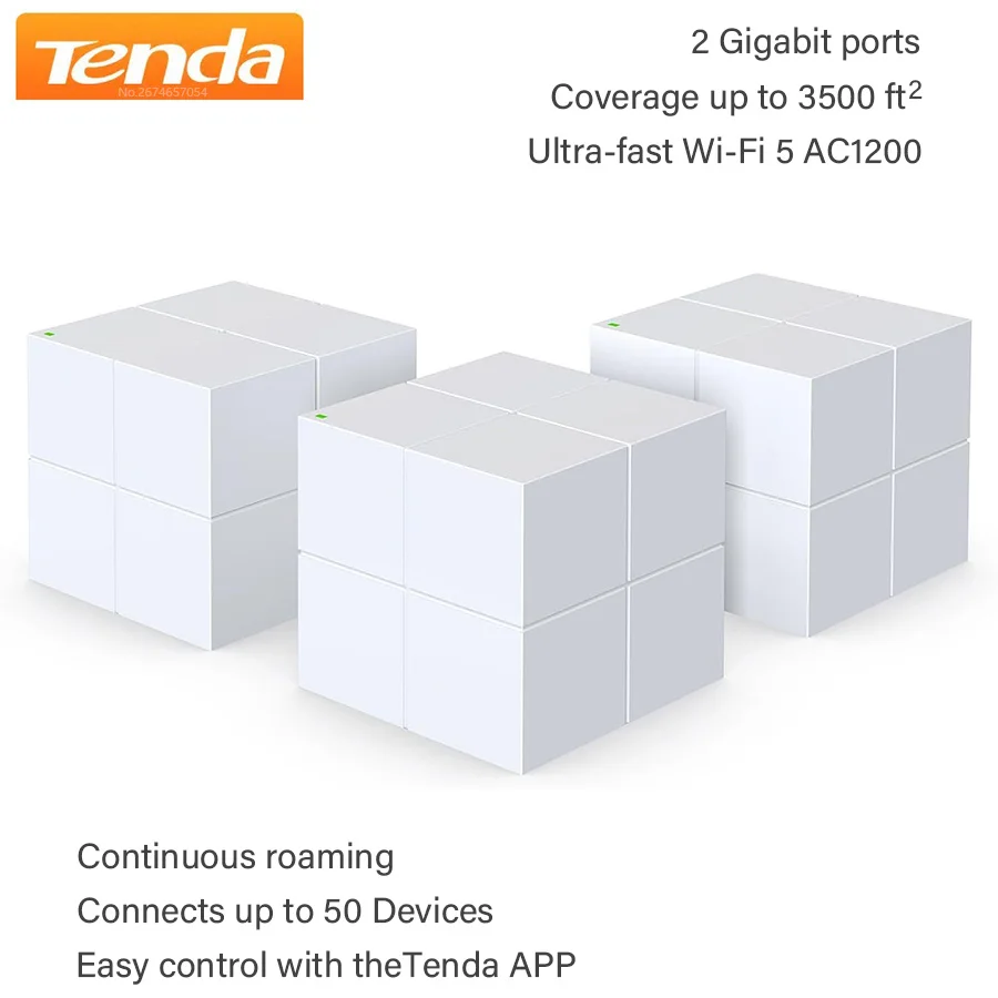 Tenda MW6 Mesh Router AC1200 2.4 5Ghz Dual Band Gigabit Router WiFi Router WIFI Range Extender Signal Booster