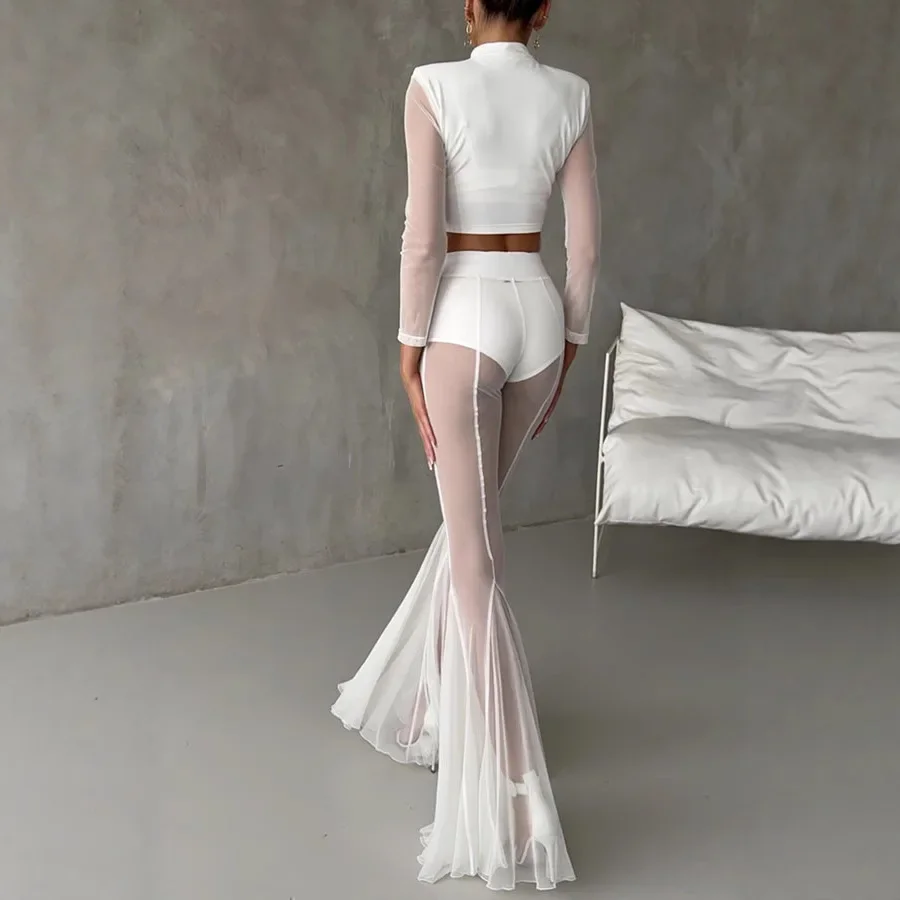 Pantaloni svasati sottili elastici da donna primavera estate nuovi pantaloni larghi da vacanza moda tinta unita casual a figura intera