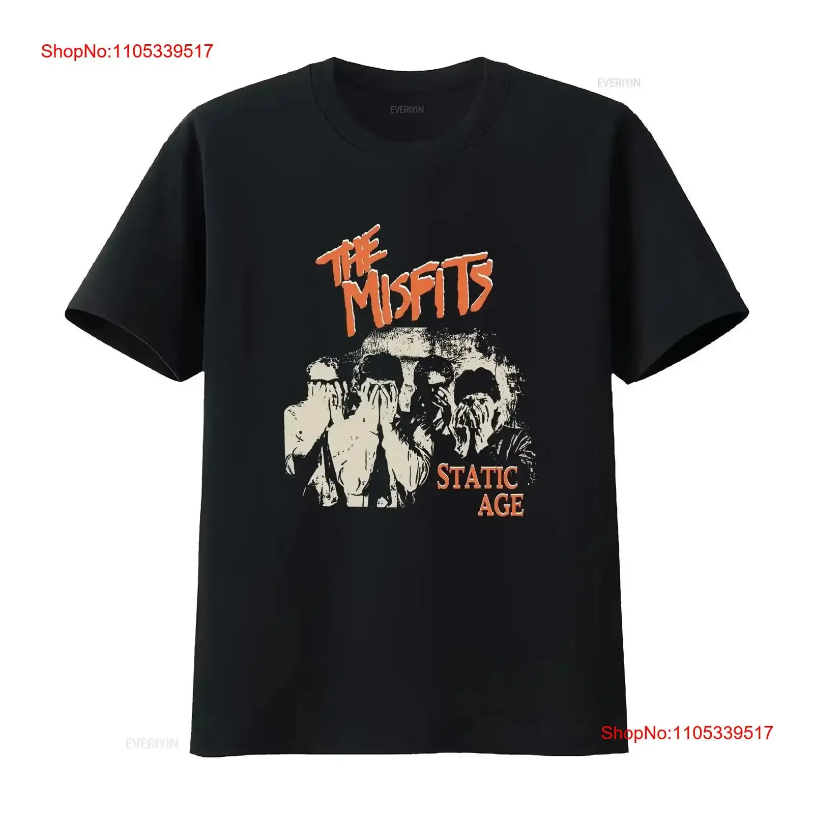 MISFITS Static Age T shirt Heavy Metal vintage Washed Casual homme graphic Top For Everyday Wear streetwear Stretched Slightly