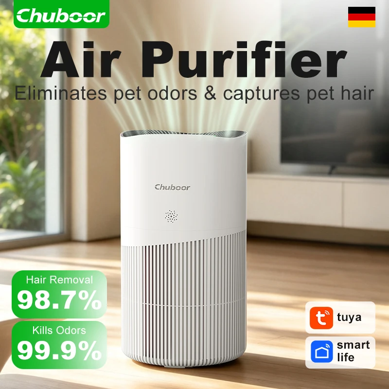 Purificatore d’aria per la casa, dotato di filtro HEPA H13 autentico, sensore PM2.5 e modalità automatica, con un flusso d’aria di 402 m³/h per 120 m². ㎡ /590ft², cattura il 99,97% di polvere, peli di