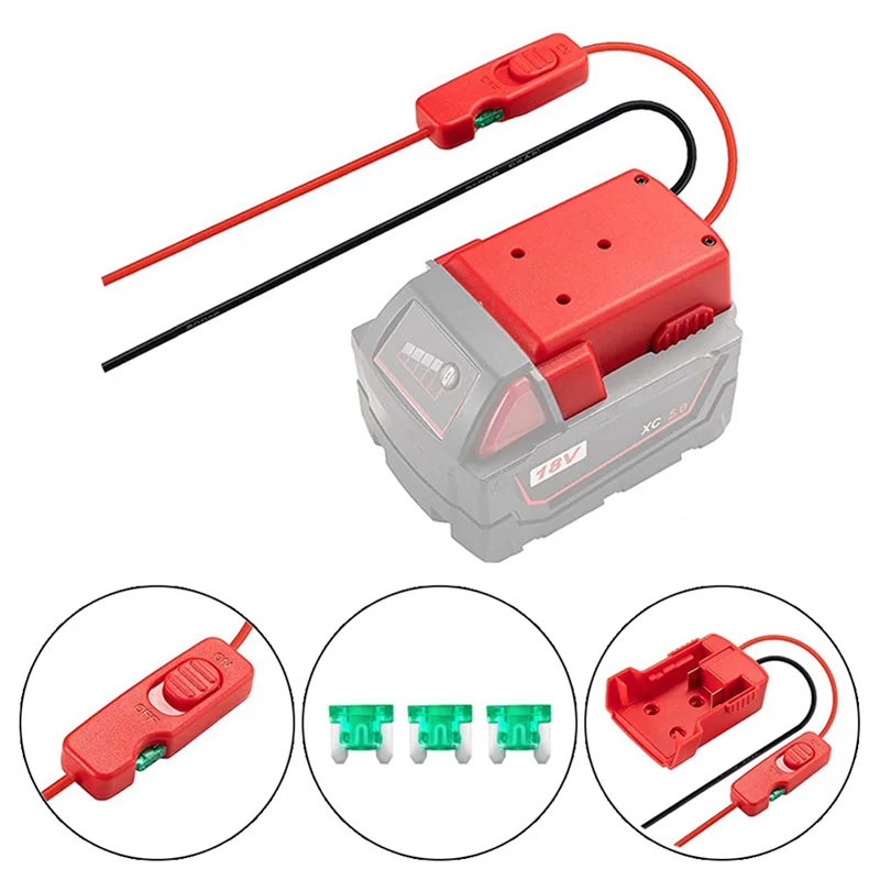 

【Superdeals】Battery DIY Adapter For 18V Lithium Battery Power Wheels Adapter With Switch Fuse Battery