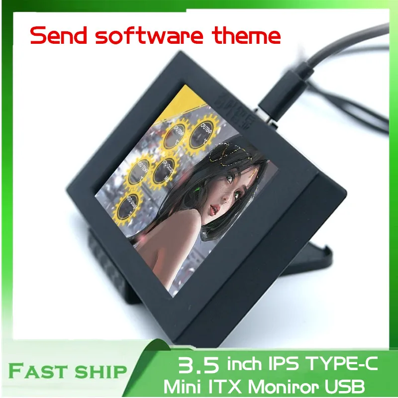 3.5 inch IPS TYPE-C Mini Moniror For PC Gamer DIY Display CPU GPU RAM Monitoring USB Free Drive AIDA64