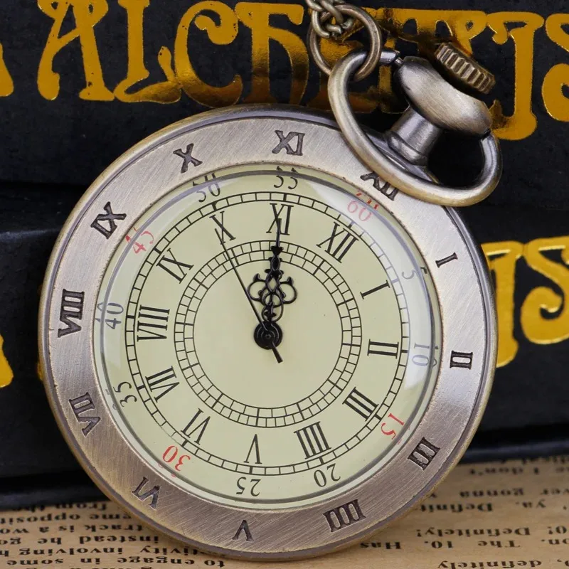 새로운 패션 Fob 체인 석영 주머니 시계 빈티지 로마 번호 다이얼 펜던트 Fob 시계 여성 남성을위한 선물 시계