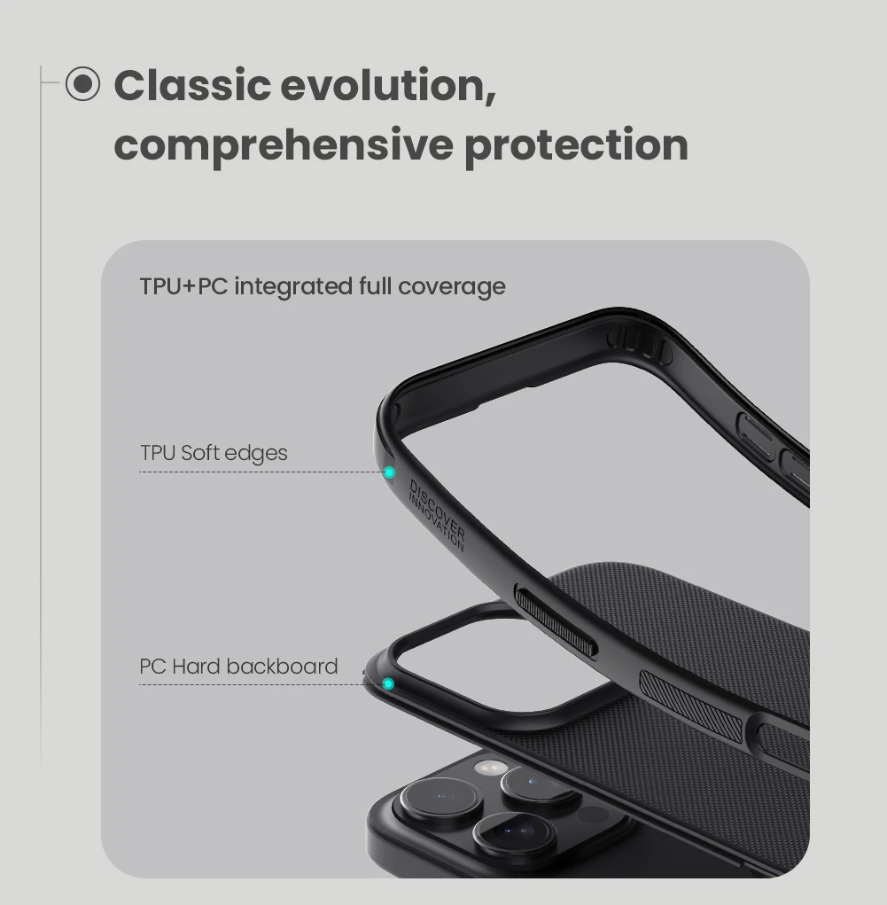 Etui Nillkin Super Frosted Shield Pro do Apple iPhone 15 16 Pro Max, miękki TPU, twardy PC, ultracienkie, ochrona tyłu — zdjęcie produktu 4