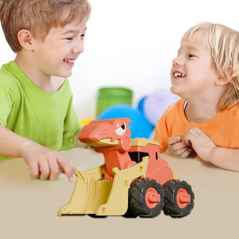 Jouets de dinosaure de presse exquis pour les enfants, jouets de poussée et de nervure réalistes, conception intéressante, voiture de jouet de dinosaure