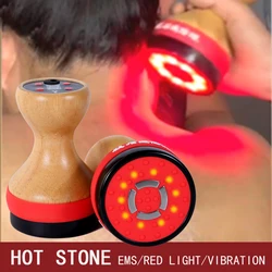 EMS Hot Stone Scraping Cellilute Remove Massager Body Gua sha Fat Burner Red Light Therapy Heating Vibration Lymphatic Drainage