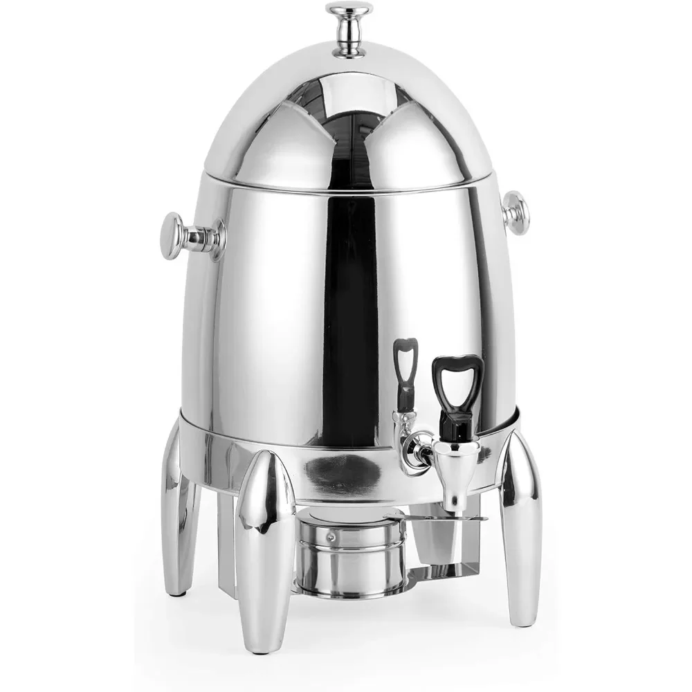 

[3 gallon capacity] stainless steel hot beverage dispenser durable and long-lasting chafer urn with chrome accents - 48 cup
