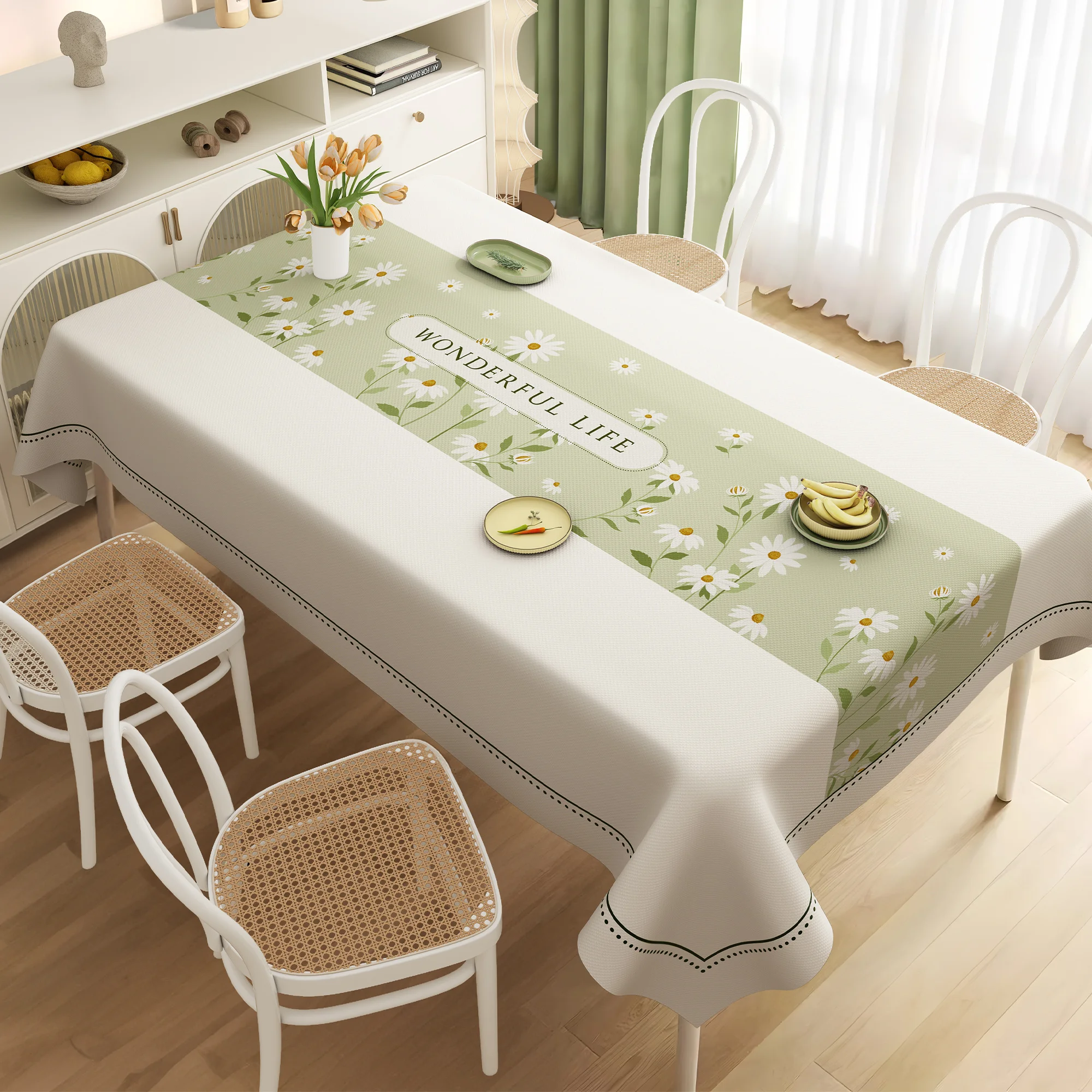 Pastoral Style PVC Table Cloth Waterproof Oil Proof Anti-Scalding Customizable Modern Simplicity Home Table Decoration Accessory