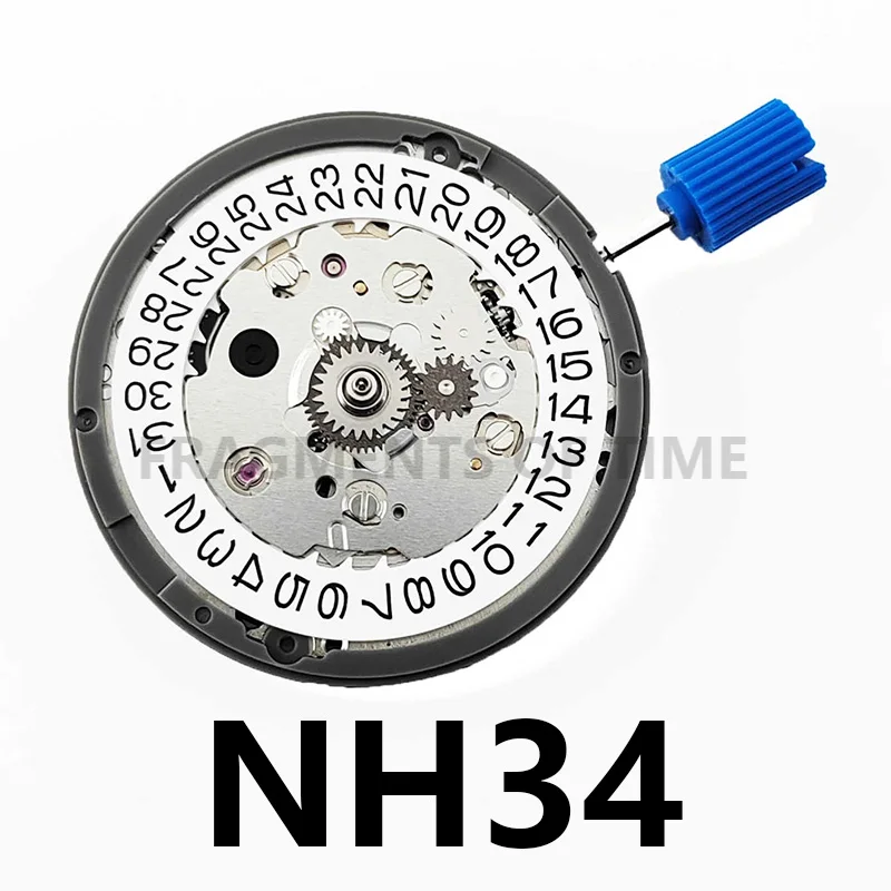 New Japanese NH34A Fully Automatic Mechanical Movement NH34 4-pin Movement, 3 o'clock Automatic Date Movement