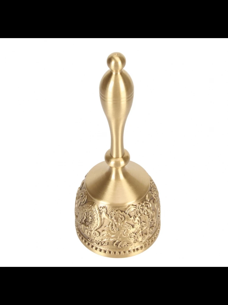 Cloche d'appel à main en laiton, poignée robuste, cloche décorative forte pour la maison, Restaurant, noël, anniversaire, mariage, décoration