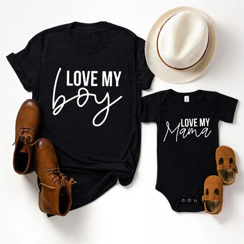 

Love My Boy Shirts Just A Mama Who Loves Her Boy Matching Tees for Mother's Day Gift for Mother's Day Children Clothes Summer