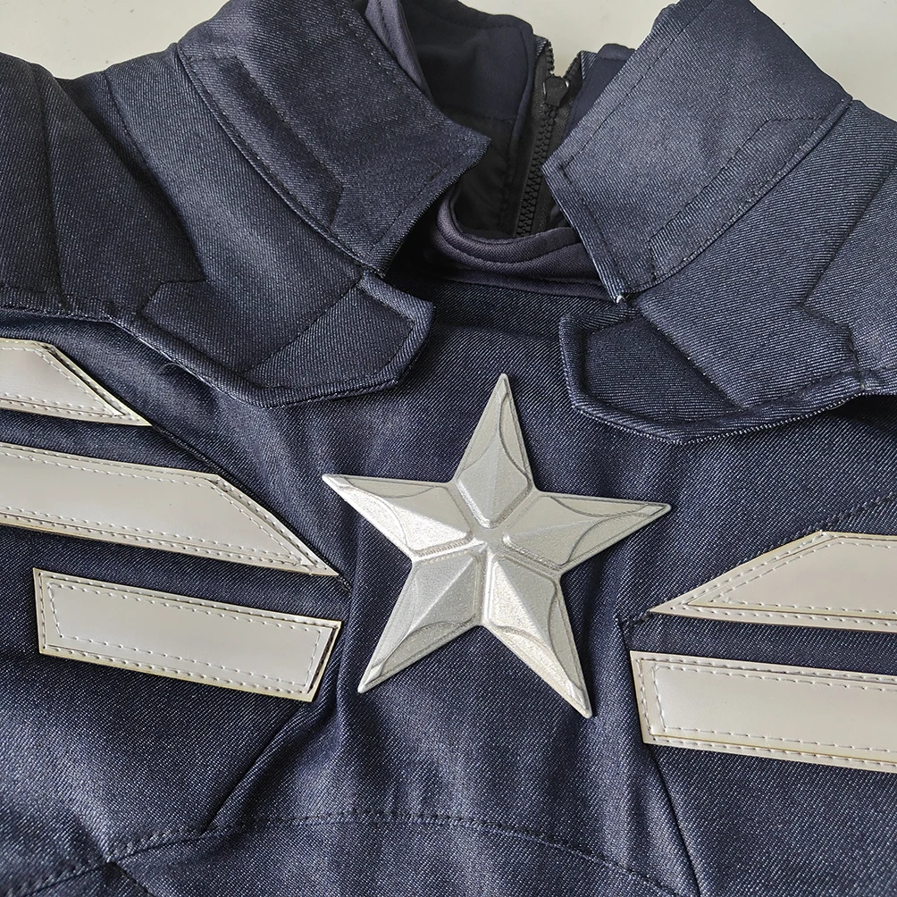 Superhero Captain Steve Rogers Cosplay Costume Black Suit Vest Mask Men Outfit for Halloween Carnival Party