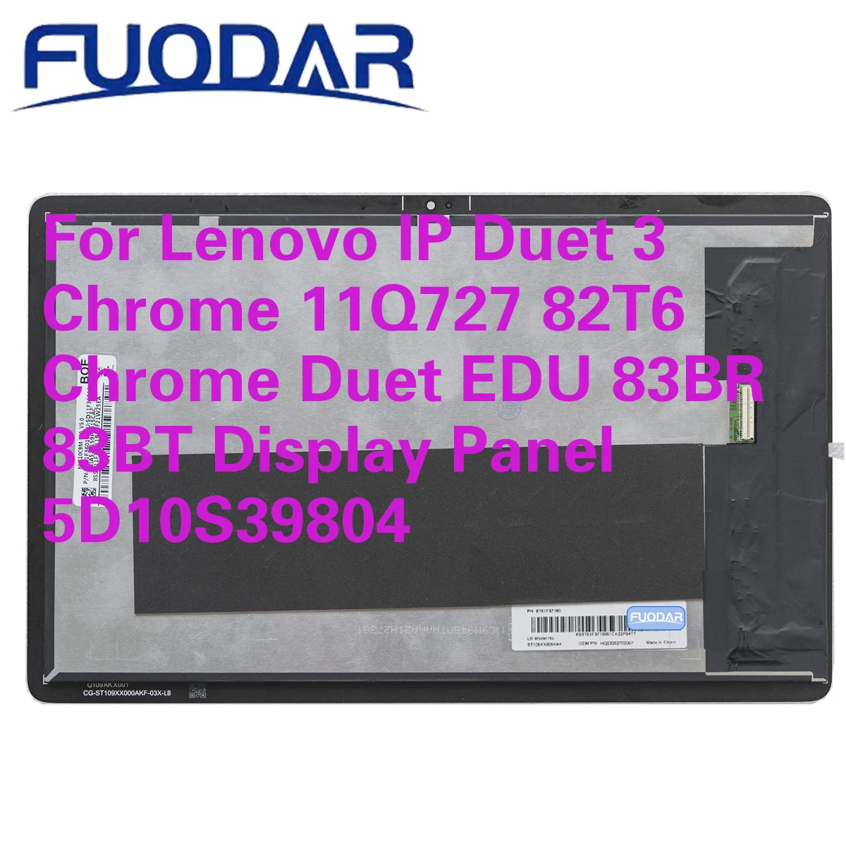 

For Lenovo IP Duet 3 Chrome 11Q727 82T6 Chrome Duet EDU 83BR 83BT LCD Touch Screen Assembly 5D10S39804