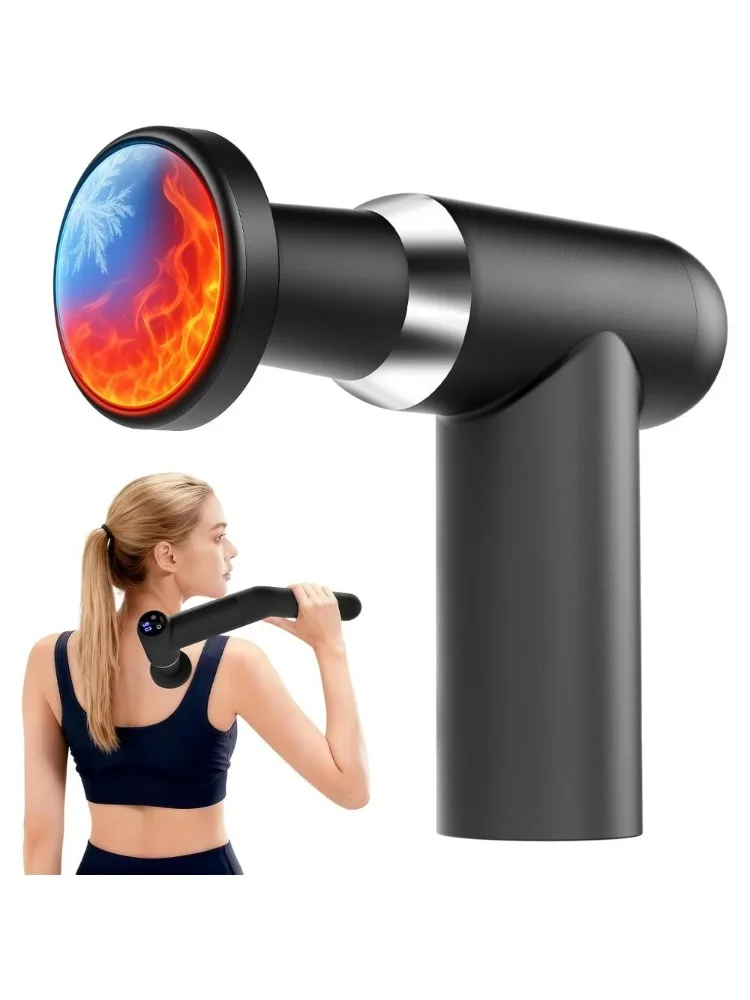 Deep Tissue Percussion Massage Gun with Detachable Handle for Back Pain Relief - 6 Speeds, Rechargeable, Quiet Muscle Massager
