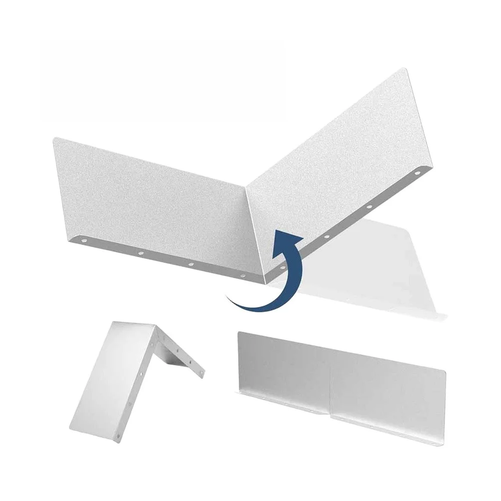 Gutter Valley For Splash Guard Kit 4 pcs Aluminum Rain Diverters to Enhance Gutter System Water Handling Capacity