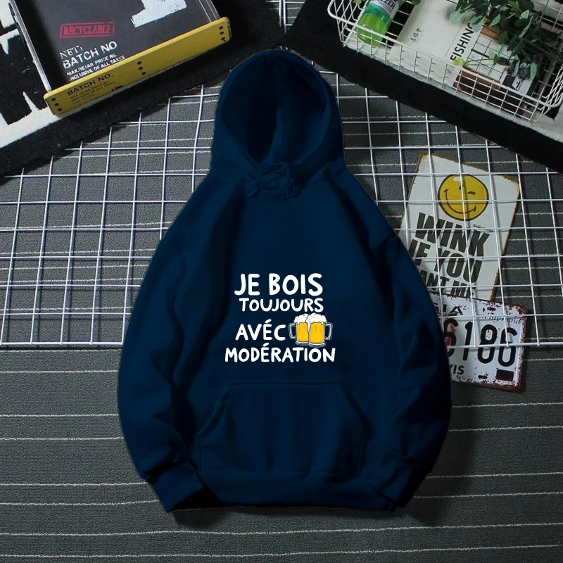 هوديي للرجال والنساء باللون الأزرق الداكن بطباعة شعار Xoriet هوديي كاجوال ملابس الشارع الشهير للارتداء اليومي والأنشطة الخارجية