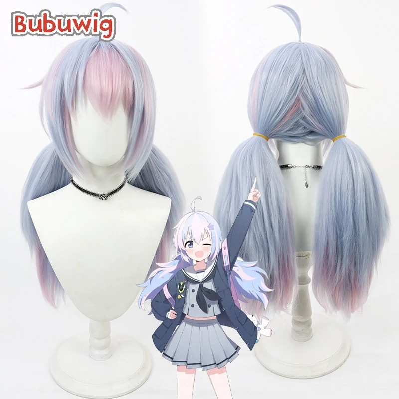 

Bubuwig Synthetic Hair Uzawa Reisa Cosplay Wigs Blue Archive Uzawa Reisa 60cm Long Blue Mixed Pink Ponytail Wig Heat Resistant