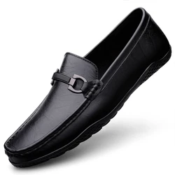 Genuine Leather Men Shoes Casual Luxury Brand Formal Mens Loafers Moccasins Italian Breathable Slip on Male Boat Shoes Plus Size