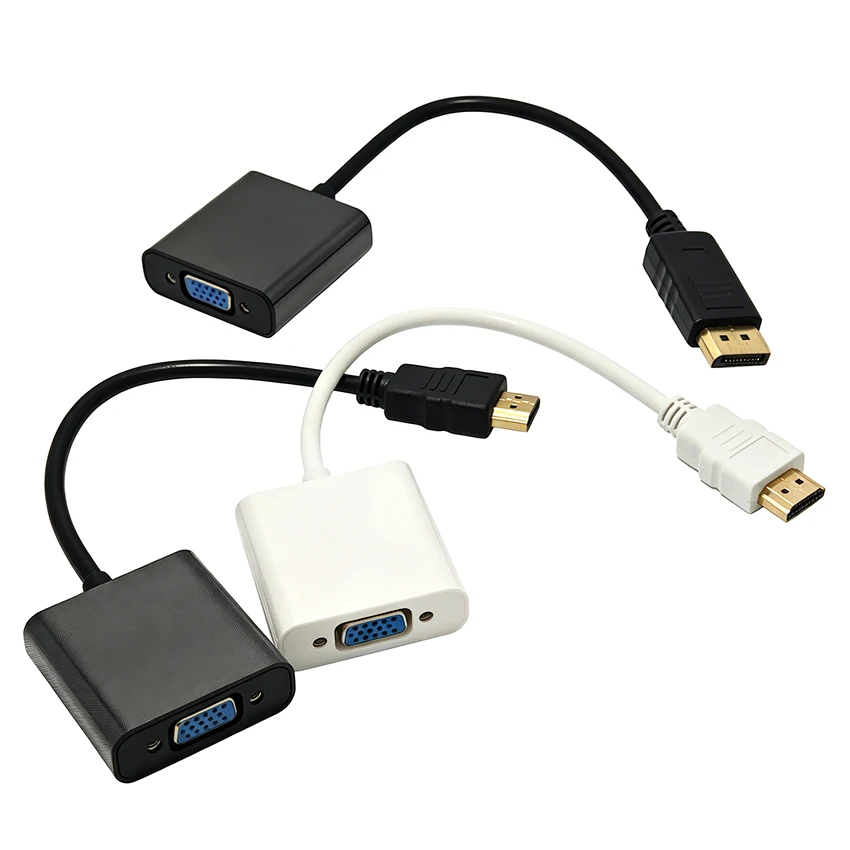 HDMI/DP to VGA For Projector TV Laptop Converter Adapter Cable 1080P High-Definition Cable Plug