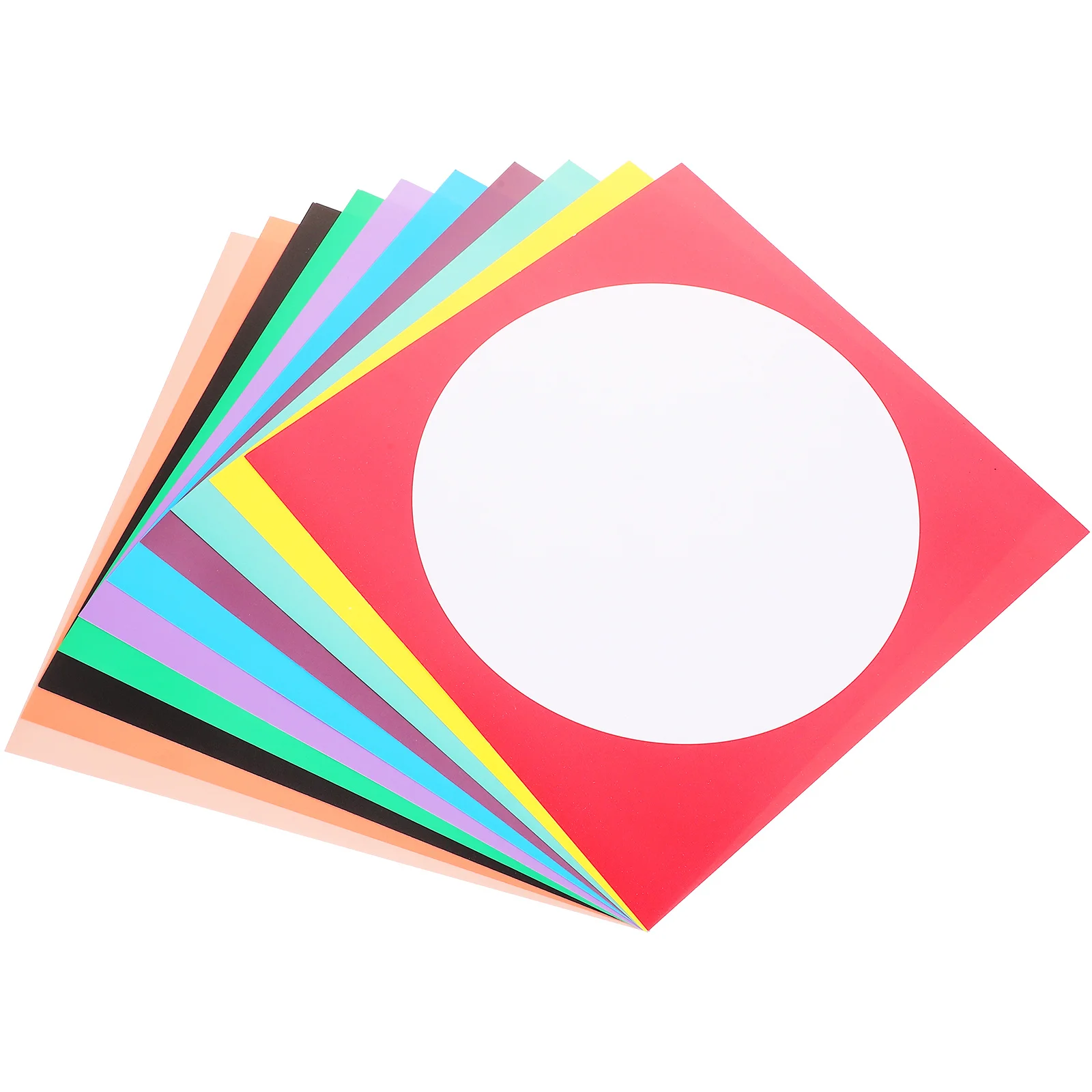 10 個の外側正方形内側円形カードストック厚みのある白紙絵画描画ライティング DIY アートプロジェクトクラフト用品