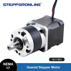STEPPERONLINE Nema 17 Stepper Motor 0.36Nm Planetary Gearbox Motor Nema 17 Ratio 5:1/10:1 Φ8mm Output Shaft for CNC
