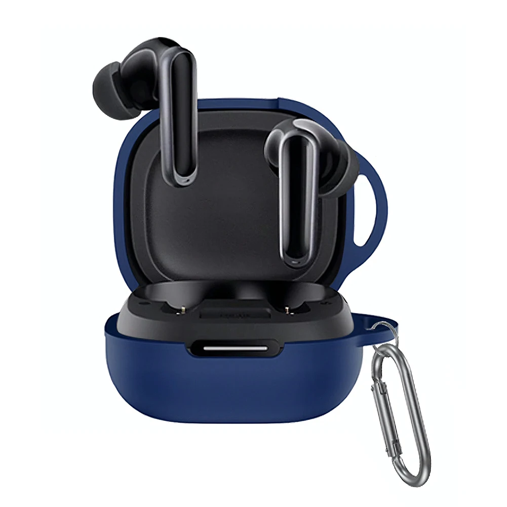 Silicone Case with Carabiner Full Body Protective Cover Shockproof Anti-Scratch for Anker Soundcore P40i Earbuds Charging Case