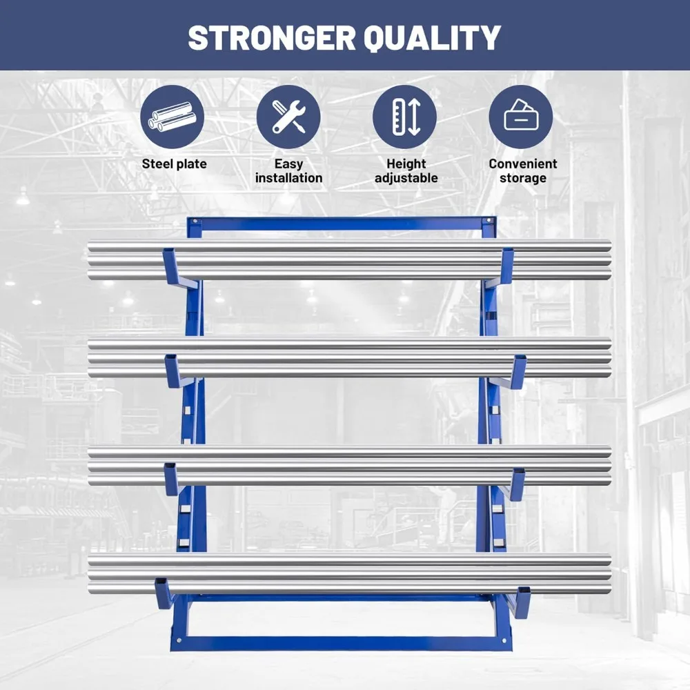 Industrial Storage Rack Steel Horizontal Storage Rack Adjustable Rack Blue Alloy Steel Shelves Supermarket Shelves Structural