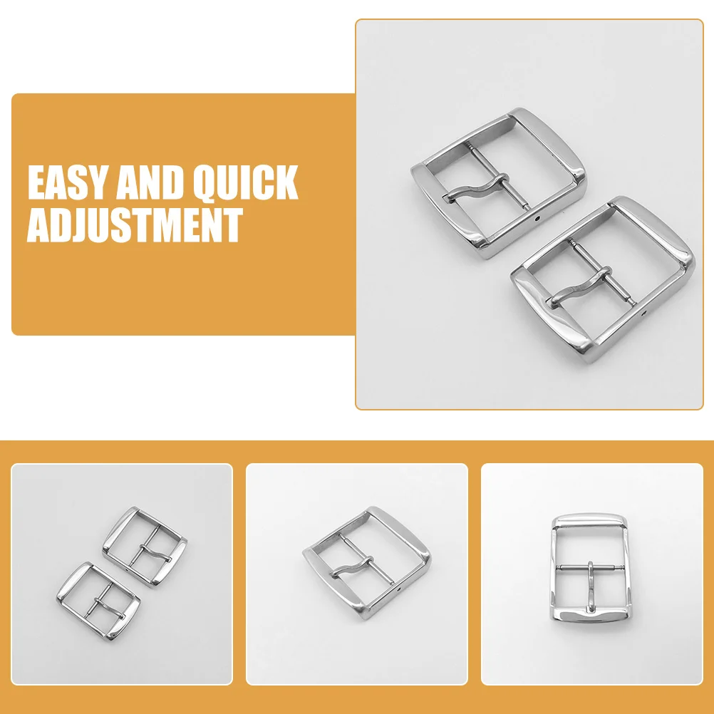 4Pcs Watch Strap Replacement Buckle Durable Metal Clasp Elegant Rectangular Design Adjustable Length Compatible Various Watches