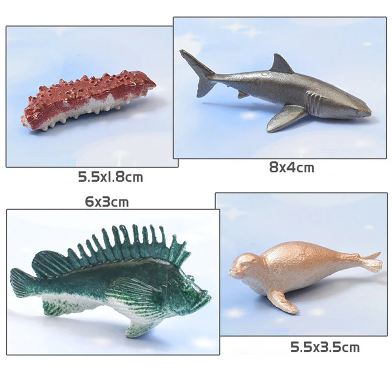 46 sztuk/partia Mini figurki zwierząt morskich kolekcjonerskie zabawki rekiny oceaniczne delfiny Model figurki dzieci poznawcze zabawki prezenty