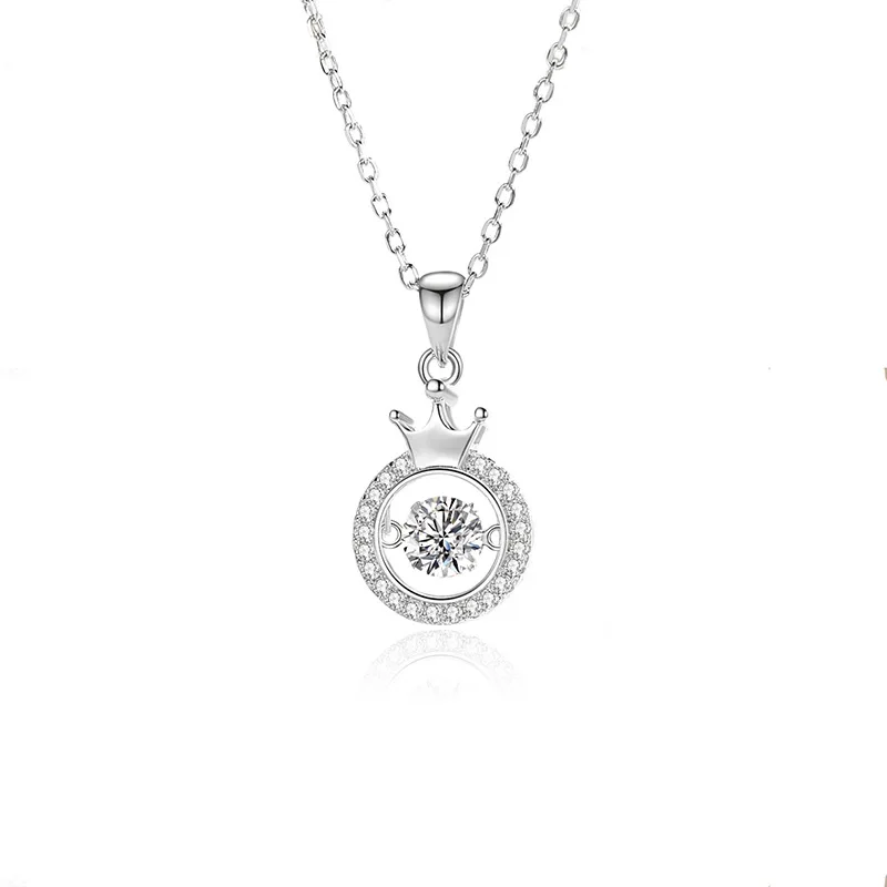 0.5ct 5mm Moissanite Woman Pendant Sier Necklace For Women Chains Party Bridal Fine Jewelry 925sterling Silver Necklace