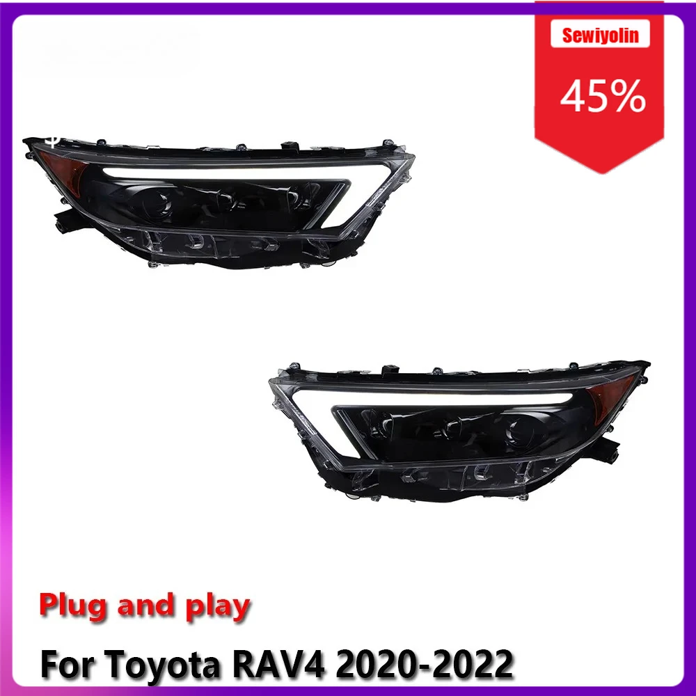 

Автомобильные светодиодные лампы Sewiyolin в сборе для Toyota RAV4 2020-2022, противотуманные фары DRL, стоп-сигнал поворота