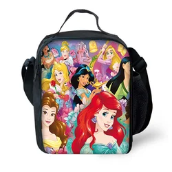 Disney Princess Child Insulated Large Capacity Bag for Boy and Girl Student Outdoor Picnic Resuable Thermal Cooler Lunch Box