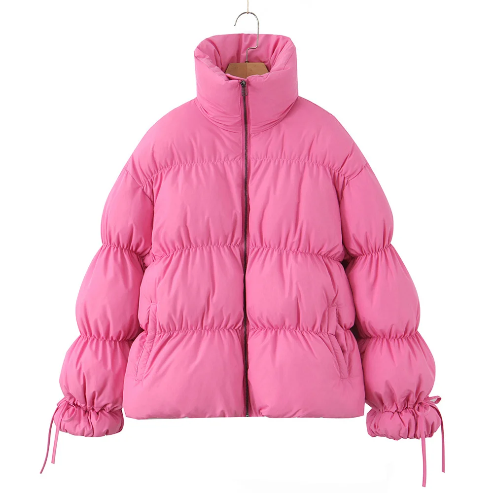 Nuovo prodotto invernale da donna, stile casual da pendolarismo, versatile, ampia, comoda e soffice giacca in cotone con colletto rialzato