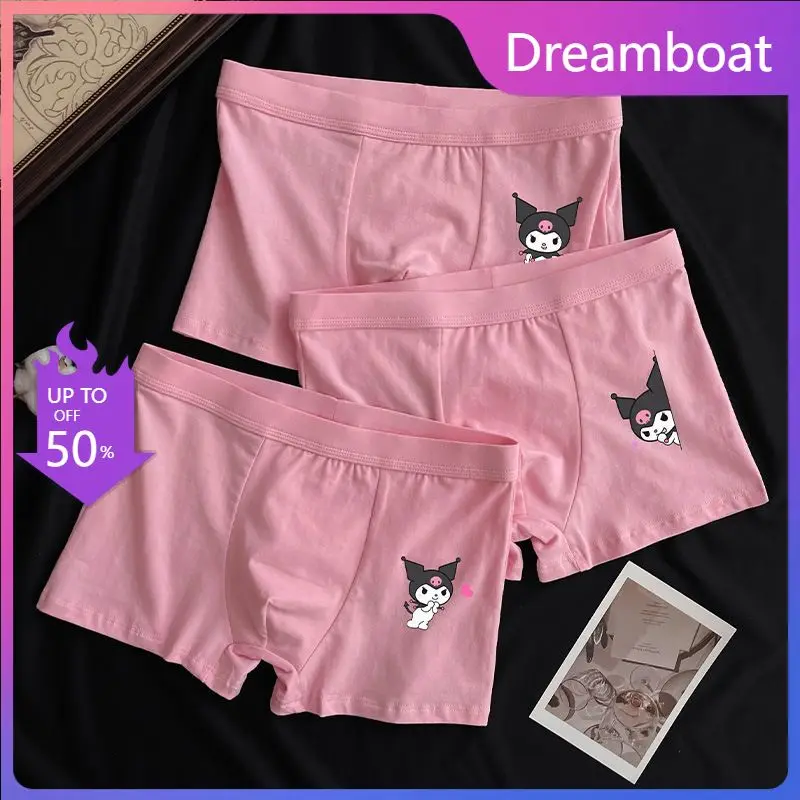 Magic Pink Kuromi Cartoon Animation Cute Kawaii Cotton Underwear for Men Boxers Soft Breathable Shorts Lingerie Boyfriend Gift